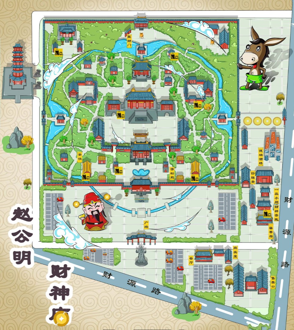 广宁寺庙类手绘地图